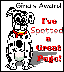 Gina's Award for Homepage Excellence!